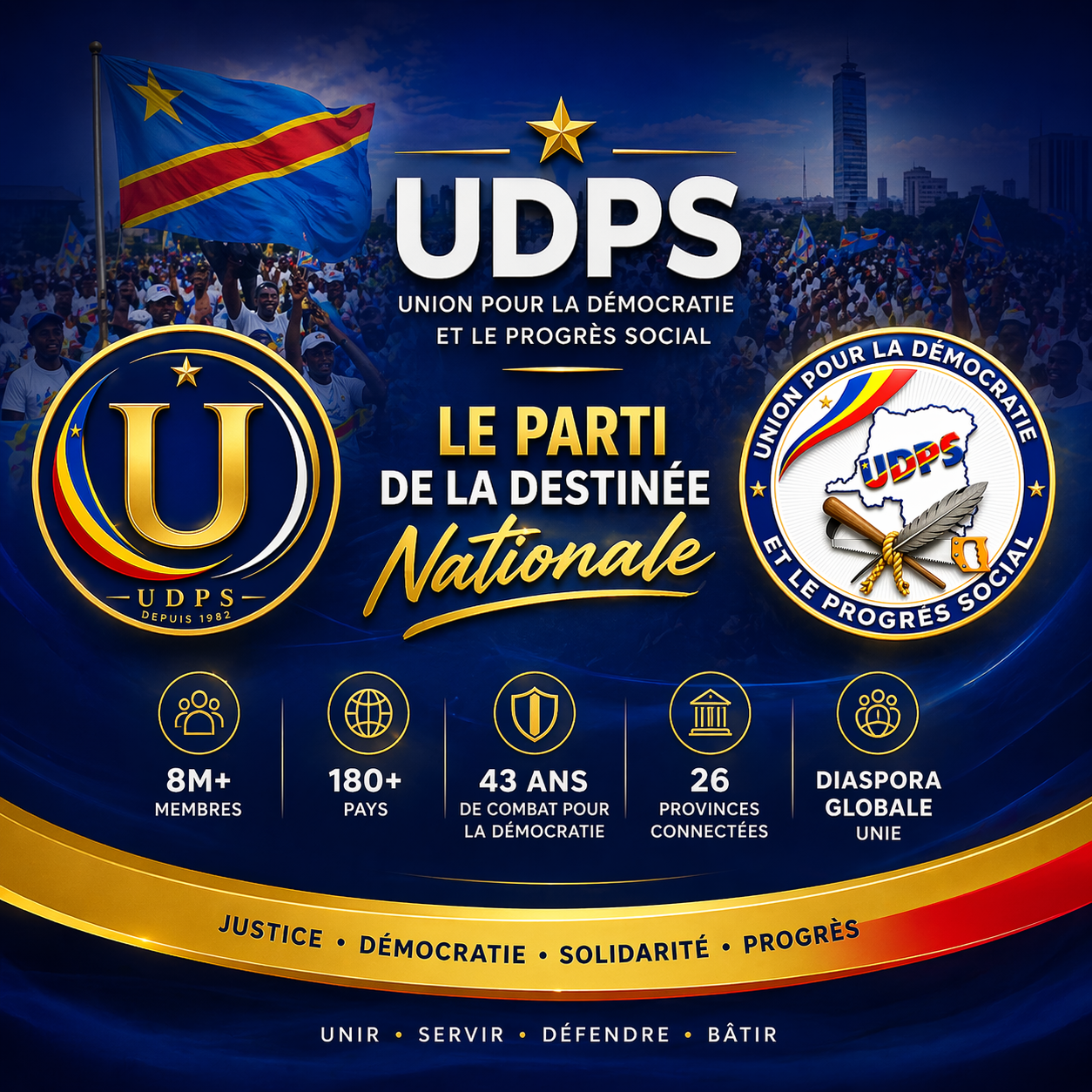 Affiche officielle UDPS — Le Parti de la Destinée Nationale
